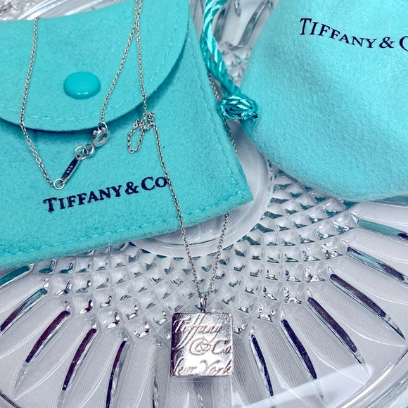 Tiffany & Co New York Notes Square Pendant Necklace - Picture 3 of 9